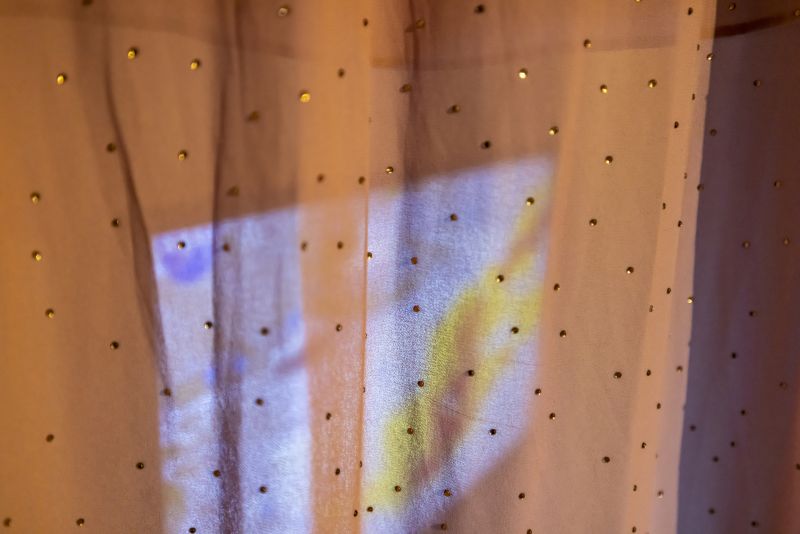 *Eternal Fire II*
folding screen, veil, rhinestones, video,
3 sec, dimensions variable

2021-2022