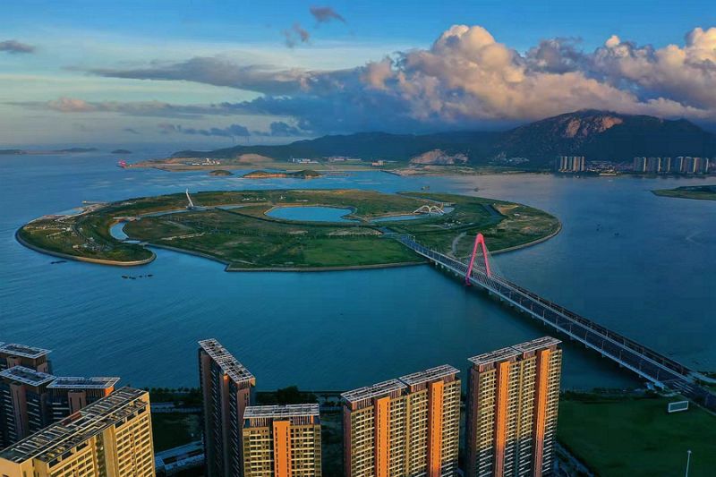 位于福建省漳州开发区的国内首个大型离岸式人工岛——双鱼岛。来源：网络