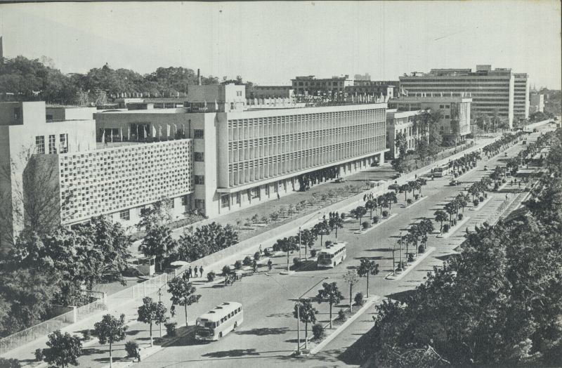 1974年4月初，广交会流花路展馆正式落成并举办第35届广交会
来源：《广州建筑实录》，广州市设计院，1976