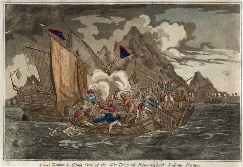 *Lieut Turner and Boats Crew of the Ship Tea*, made Prisoners by the Ladrone Pirates, 1800s. Source: Royal Museums Greenwich.
In the early 1800s, the Ladrone pirates were led by the powerful Chinese woman pirate, Ching Shih. She commanded hundreds of junks crewed by thousands of pirate men, women and even children. They terrorized the China Sea and challenged the empires of the time, such as the British, Portuguese and the Qing dynasty. Undefeated, she would become one of China and Asia’s strongest pirates, and one of world history’s most powerful ones.